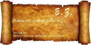 Bancza Zakariás névjegykártya